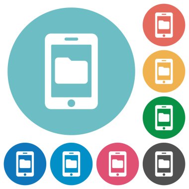 Smartphone veri depolama düz yuvarlak simgeler