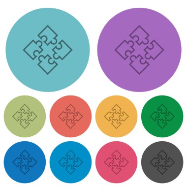 Puzzle pieces color flat icons clipart