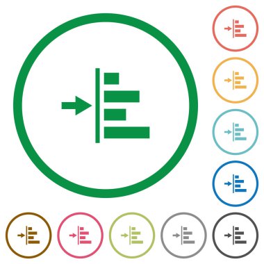 Sol girinti düz simgeler anahatları ile artırmak