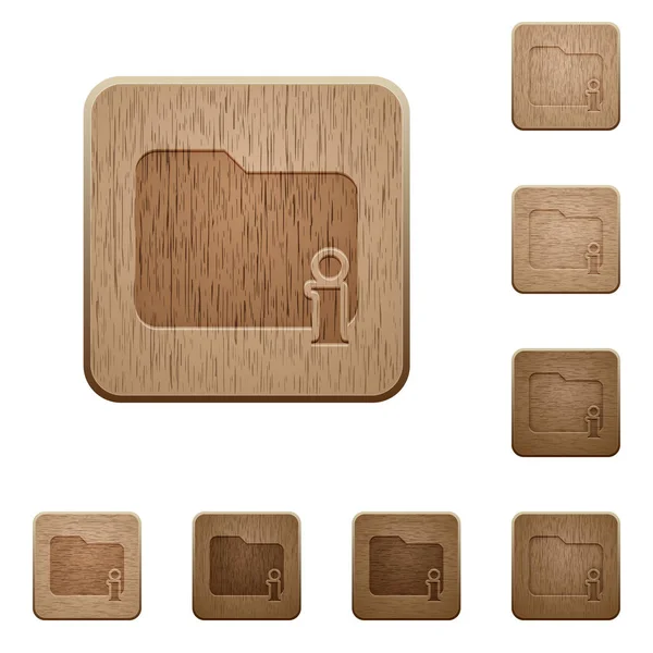 Folder information wooden buttons — Stock Vector