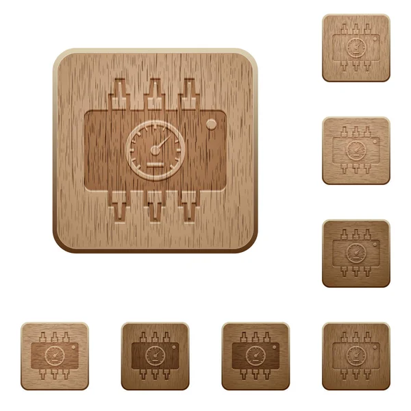 Diagnostic matériel boutons en bois — Image vectorielle