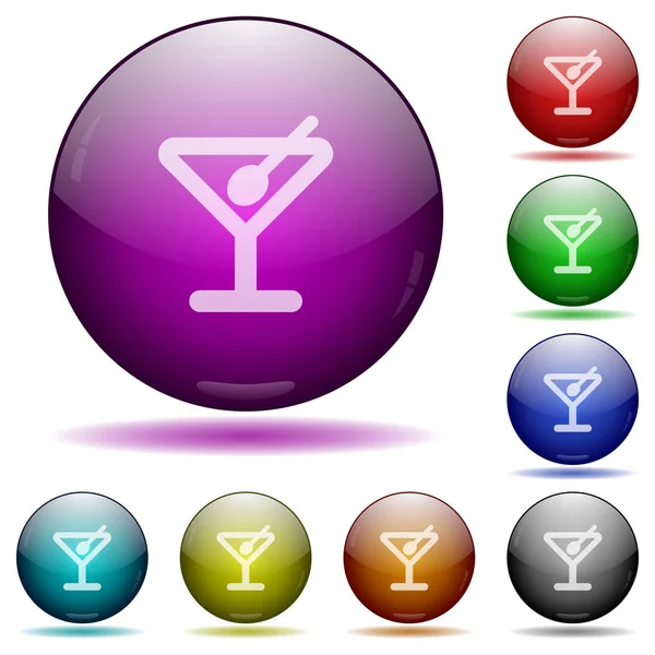 Cocktail pulsanti sfera di vetro — Vettoriale Stock