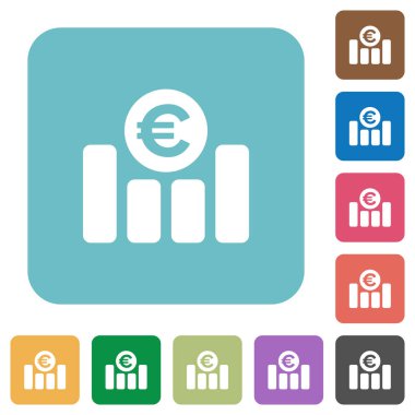 Euro grafik düz simgeler