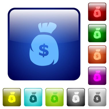 Doları çanta renkli kare düğmeler