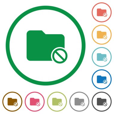 Anahatları ile Engelli klasör düz simgeleri