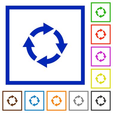 Döndürme doğru düz simgeler çerçeveli