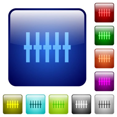 Grafik Equalizer'ı renkli kare düğmeler
