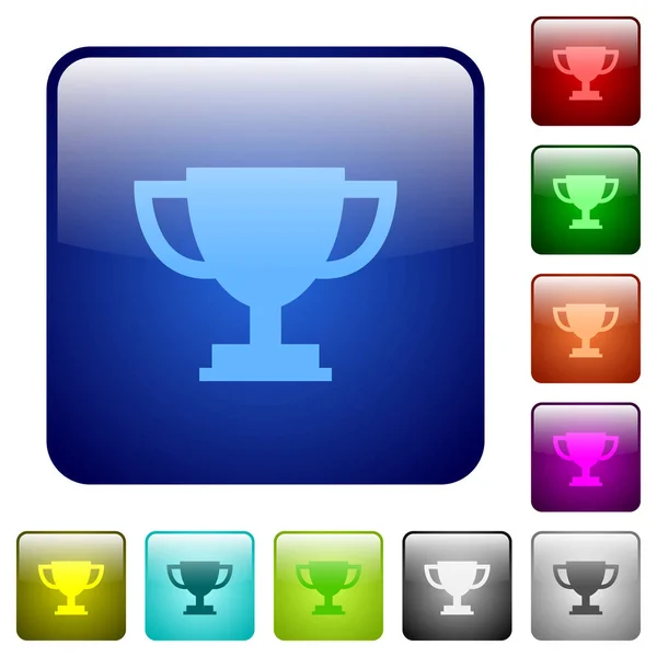 Vierkante kleurknoppen trofee cup — Stockvector
