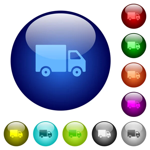 Dostawy samochodów ciężarowych kolor szkła przyciski — Wektor stockowy