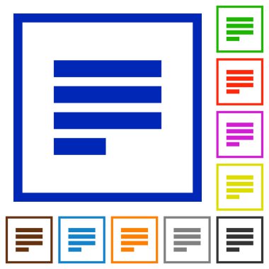 Metni hizalama son satır sol düz çerçeveli simgeler haklı
