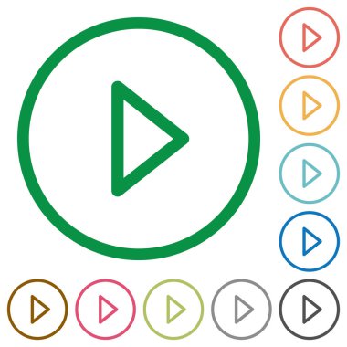 Oyun kitle iletişim araçları anahatları ile düz simgeler