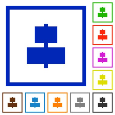 Düz çerçeveli simgeler merkeze hizala