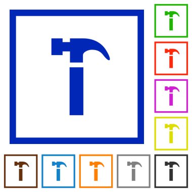 Düz çerçeveli simgeler çekiç