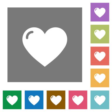 Kalp şekli kare düz simgeler