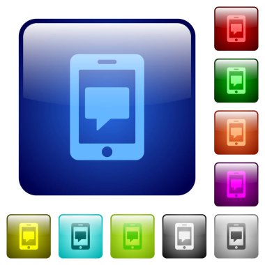 Mobil ileti renkli kare düğmeler