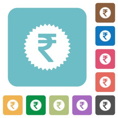 Hindistan Rupisi etiket düz simgeler