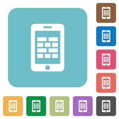 Smartphone güvenlik duvarı düz simgeler