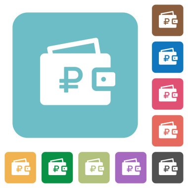 Rublesi cüzdan düz simgeler