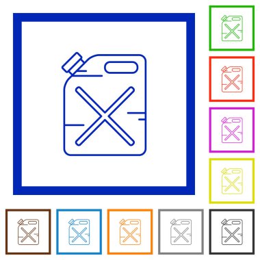 Gaz can düz çerçeveli simgeler