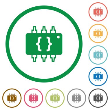 Donanım düz simgeler anahatları ile programlama