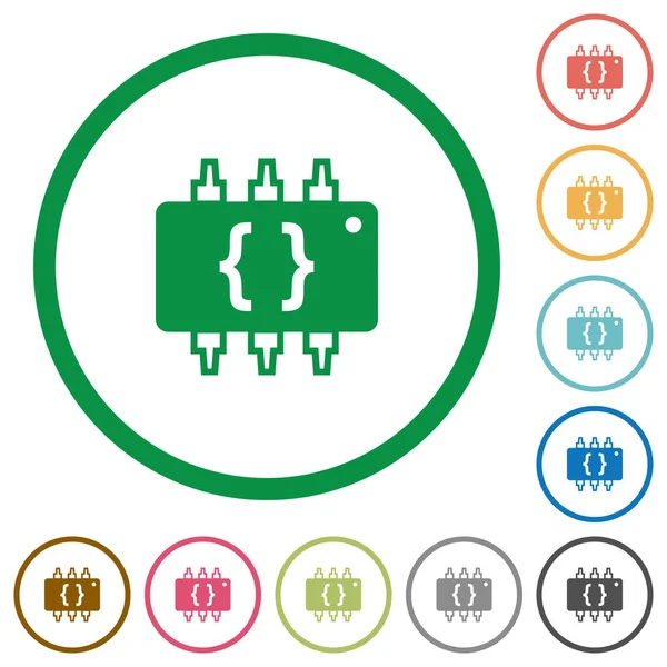 Donanım düz simgeler anahatları ile programlama