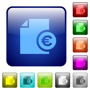 Euro rapor renkli kare düğmeler