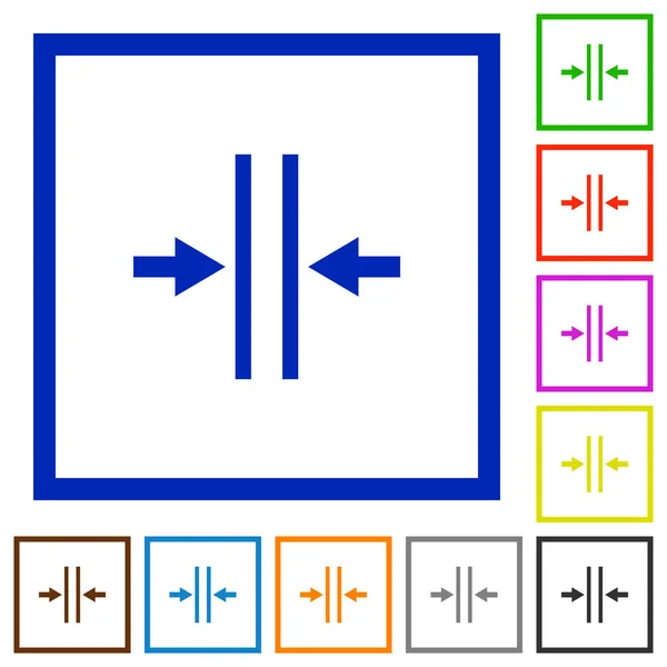 Ajustar la canaleta de columna de texto iconos enmarcados planos — Vector de stock