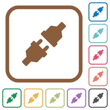 Takılı güç konektörleri basit simgeler