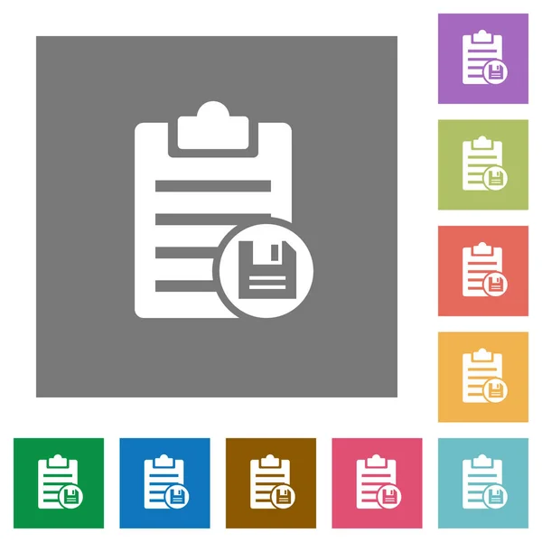 Notiz quadratisch flache Symbole speichern — Stockvektor