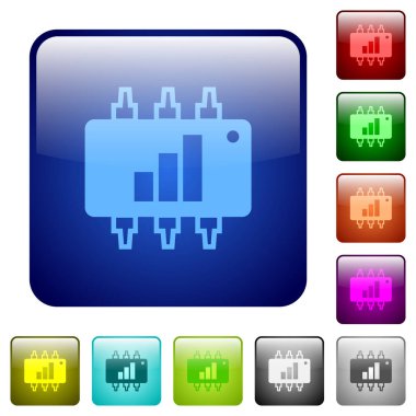 Donanım ivmesi renkli kare düğmeler