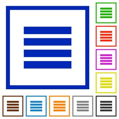 Metni hizalama düz çerçeveli simgeler haklı