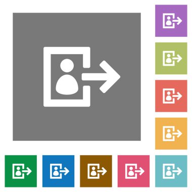 Kullanıcı oturum kapatma kare düz simgeler