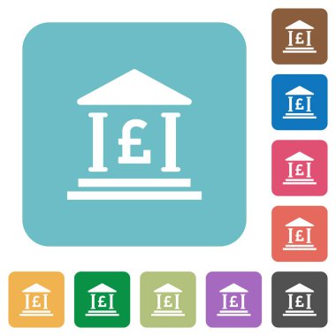 Lirası banka kare düz simgeler