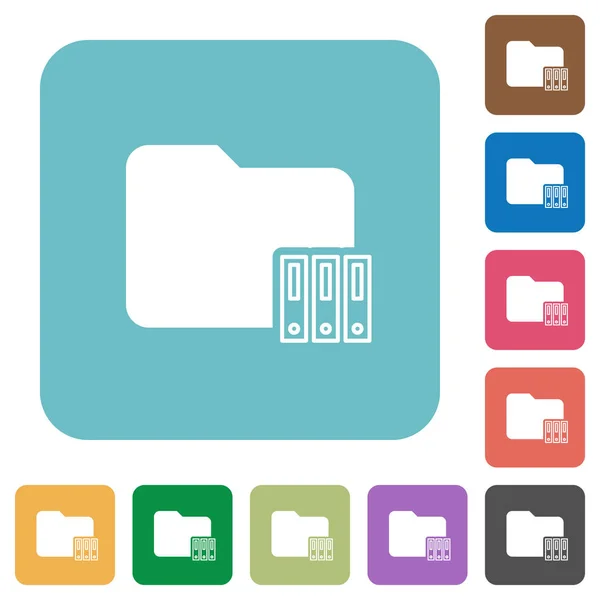 Organizzare cartelle quadrate icone piatte — Vettoriale Stock