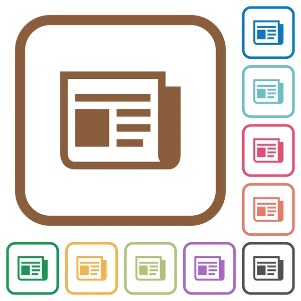 Ícones simples de notícias — Vetor de Stock