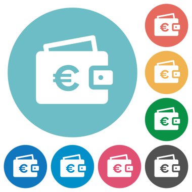 Euro cüzdan düz simgeler