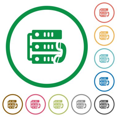 VoIP arama anahatları ile düz simgeler