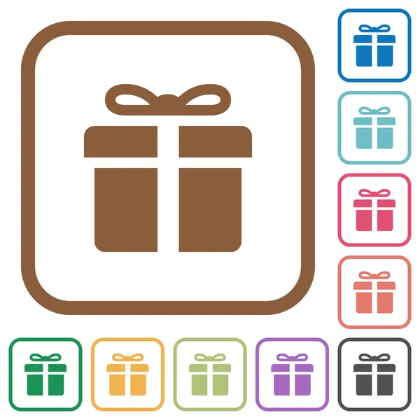 Geschenkbox einfache Symbole — Stockvektor
