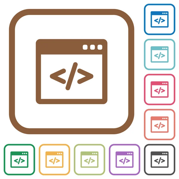 Programming code simple icons — Stock Vector