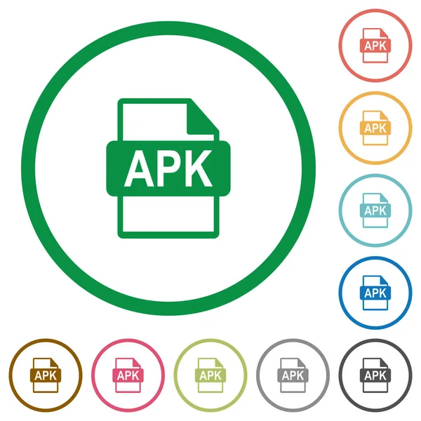 Apk dosya biçimi düz simgeler anahatları ile