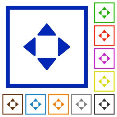 Kontrol okları çerçeveli simgeler düz