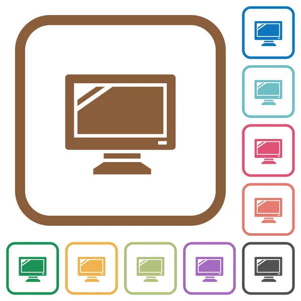 Monitor einfache Symbole — Stockvektor