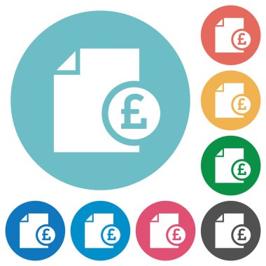 Lirası rapor düz simgeler