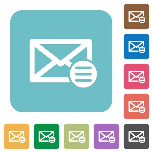 Opciones de correo iconos planos cuadrados — Vector de stock