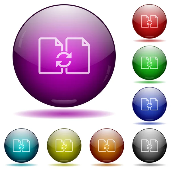 交换文件玻璃球体按钮 — 图库矢量图片
