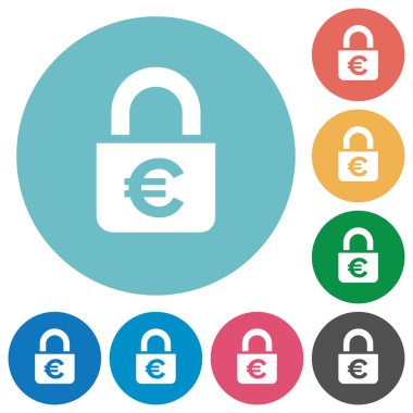 Euro düz simgeler kilitli