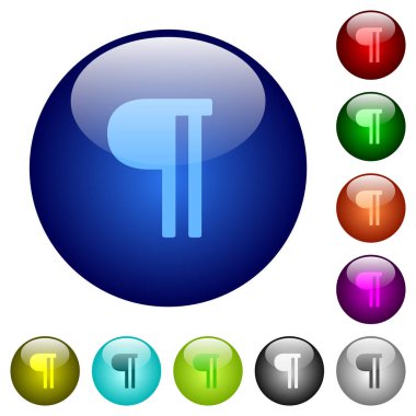 Metin paragraf renk cam düğmeleri