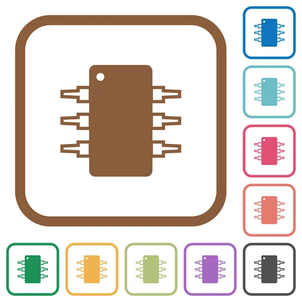 Circuit intégré icônes simples — Image vectorielle