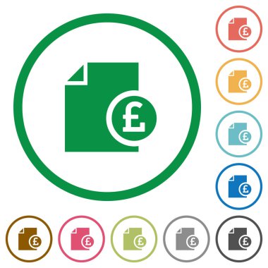 Lirası rapor düz simgeler anahatları ile