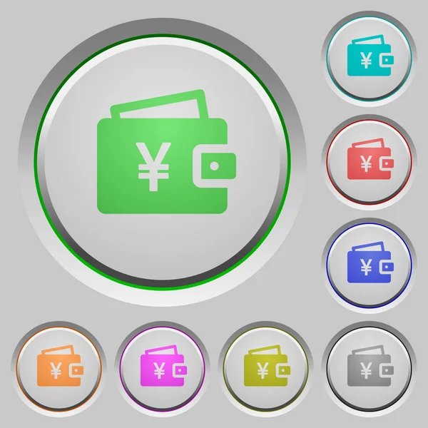 Yen cartera pulsadores — Vector de stock